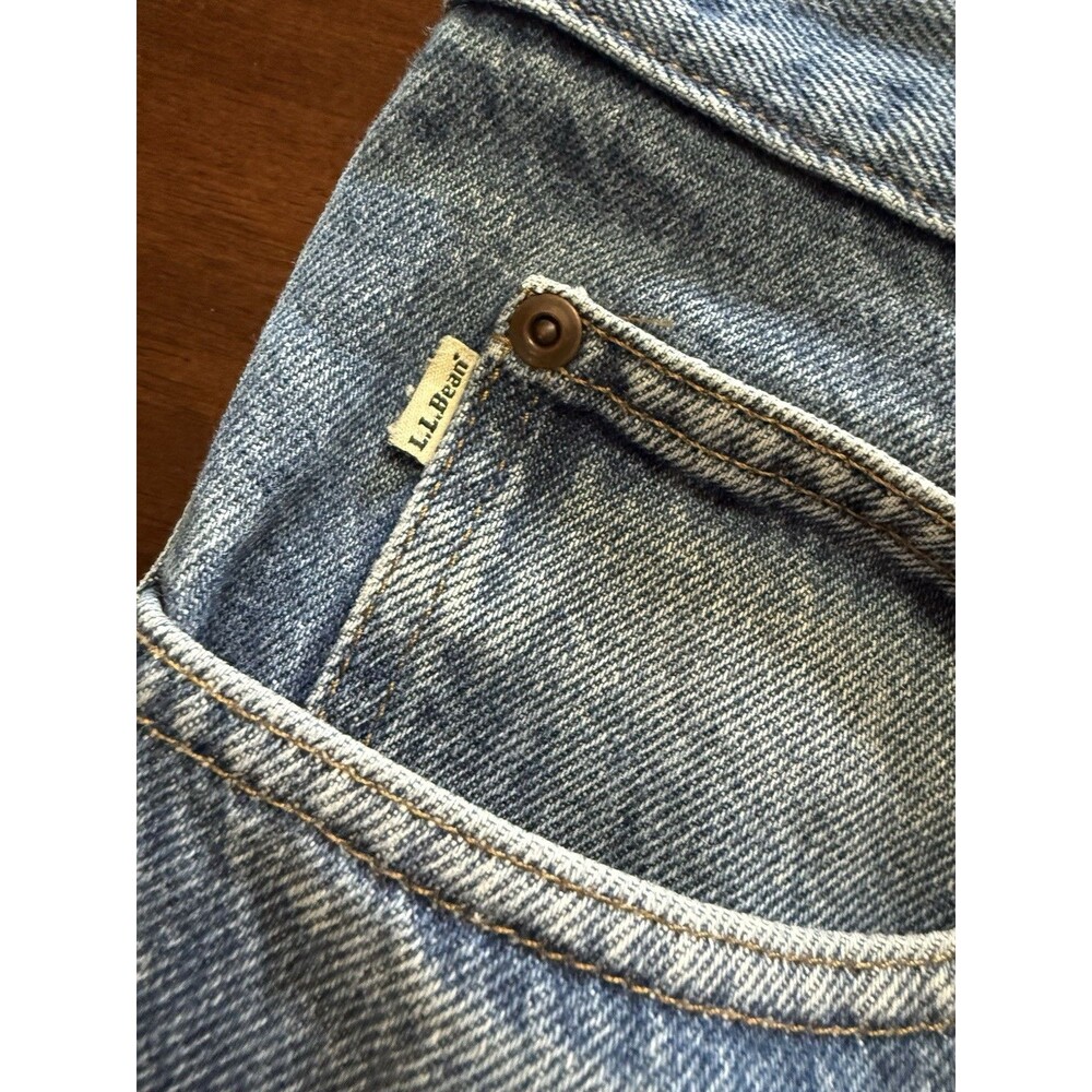 🔥32x29 Mens Jeans Classic Fits 32x27.5 Straight Blue Denim 100% Cotton LL Bean - Picture 2 of 10